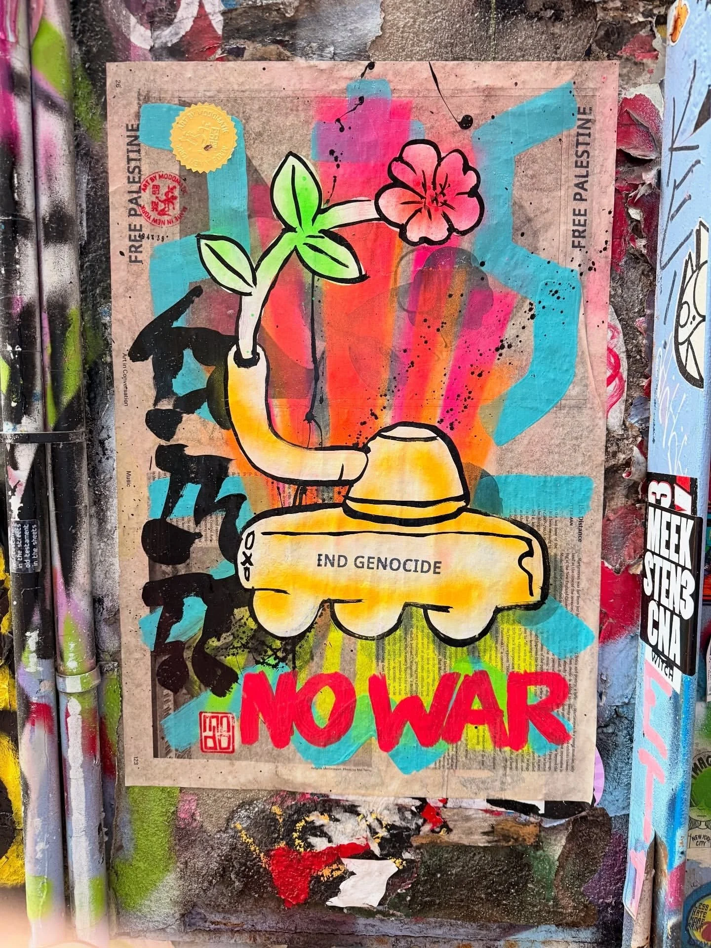 Protest Art" No War, in Freemans Alley, NYC