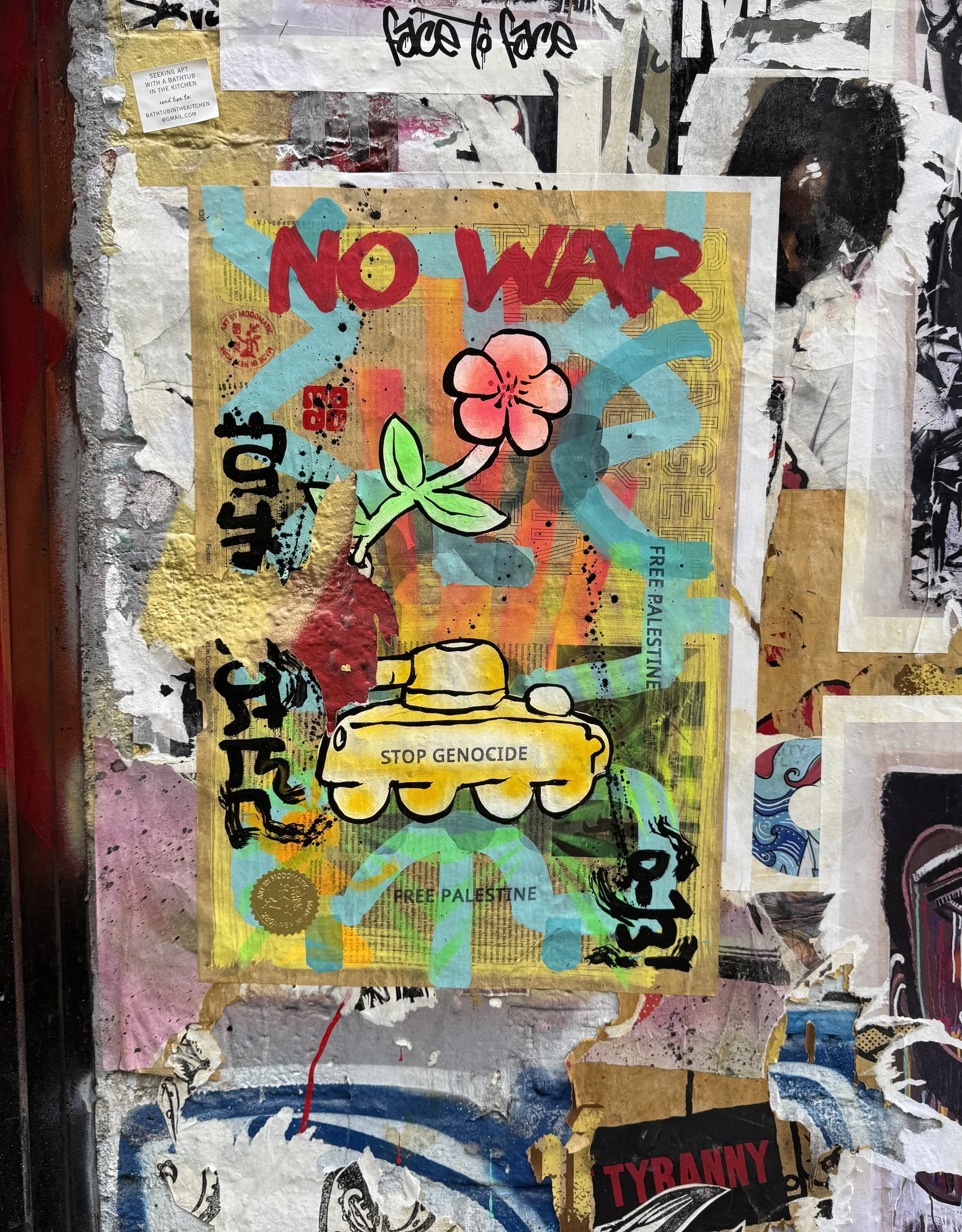 Protest Art: No War, on Rivington Street, NYC