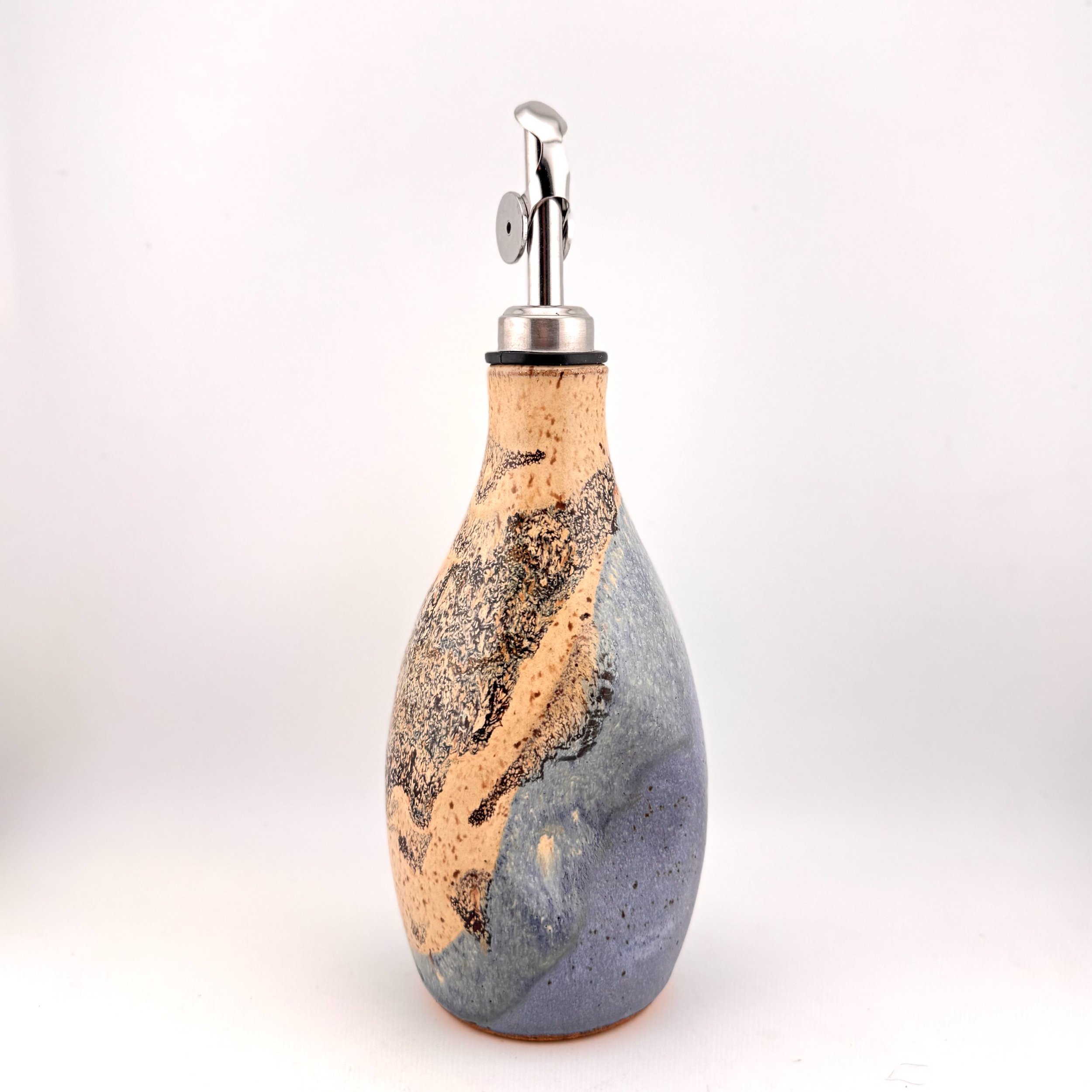 oil cruet w/ blue and cream