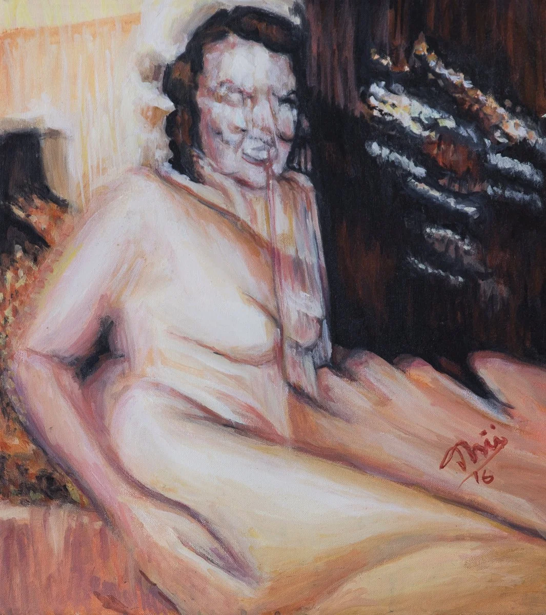 Naked Smile (2016), Oil on canvas | 16 x 18 inches. 