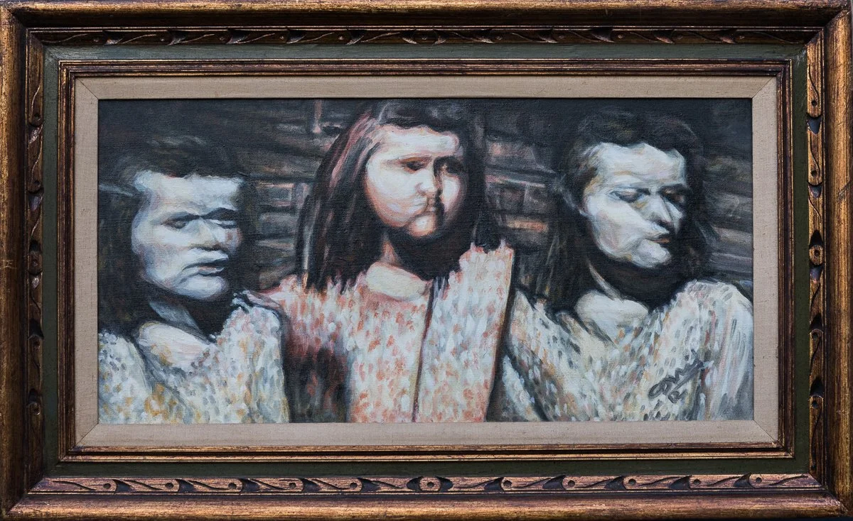 Three Little Girls (2012), Oil on canvas | 23 1/2 x 38 1/2 inches (with frame).