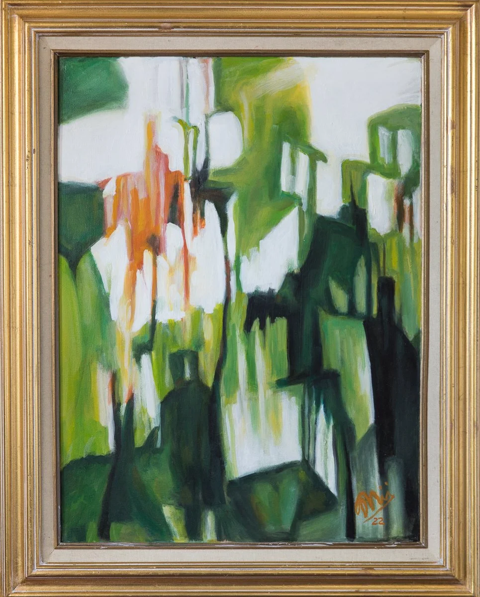 My Salvias #2 (2022), Oil on canvas | 24 x 30 inches (with frame).