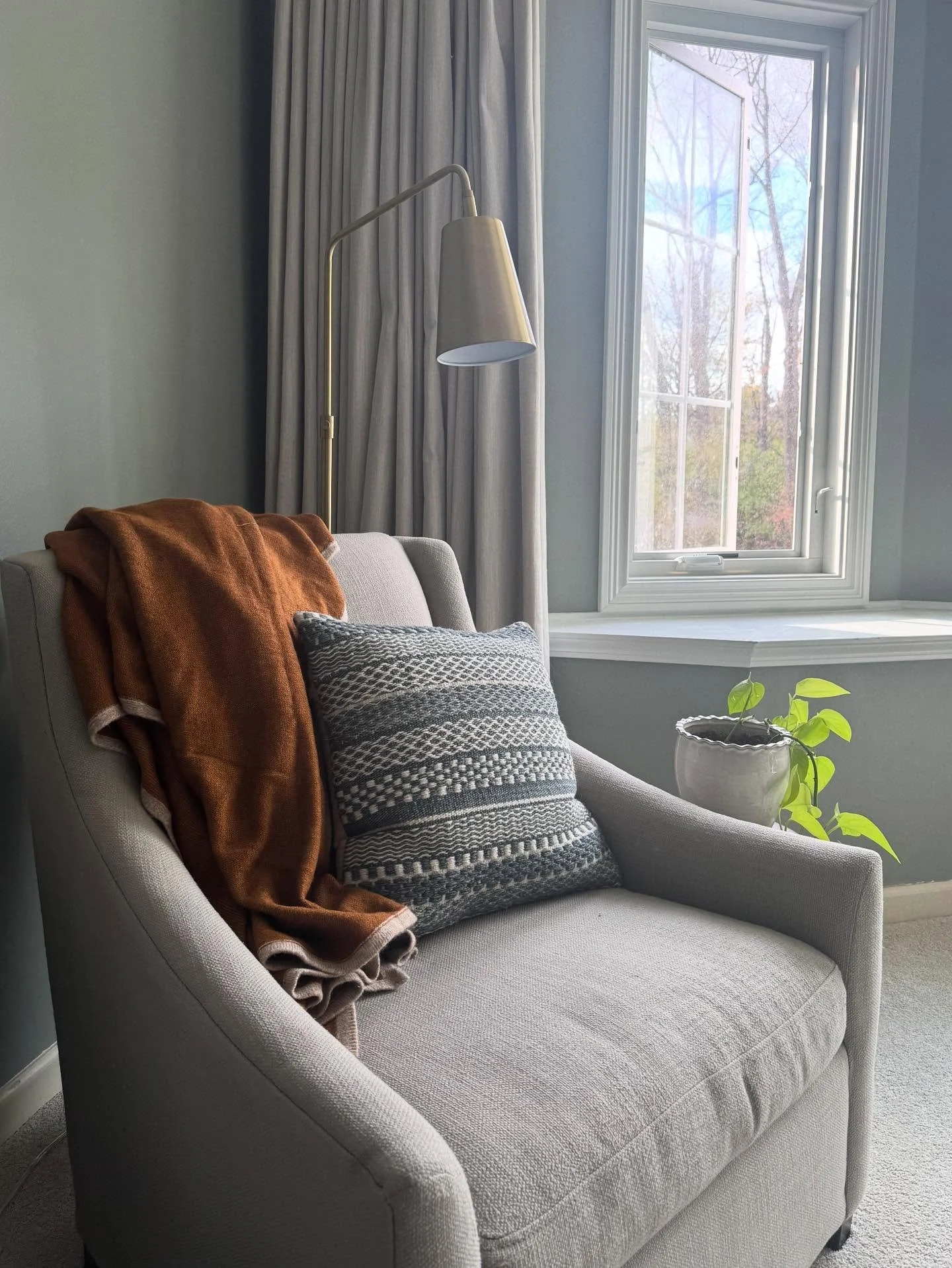 One of the best features of this home is the beautiful mature trees outside. There&rsquo;s not much better than open windows and natural light pouring into a bedroom. The beautiful fall foliage out the open window (in November no less!) is the icing 