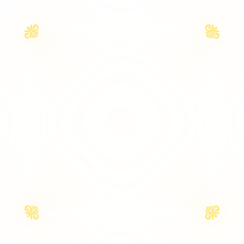 Abstract yellow and cream geometric pattern with radiant lines and decorative corners.
