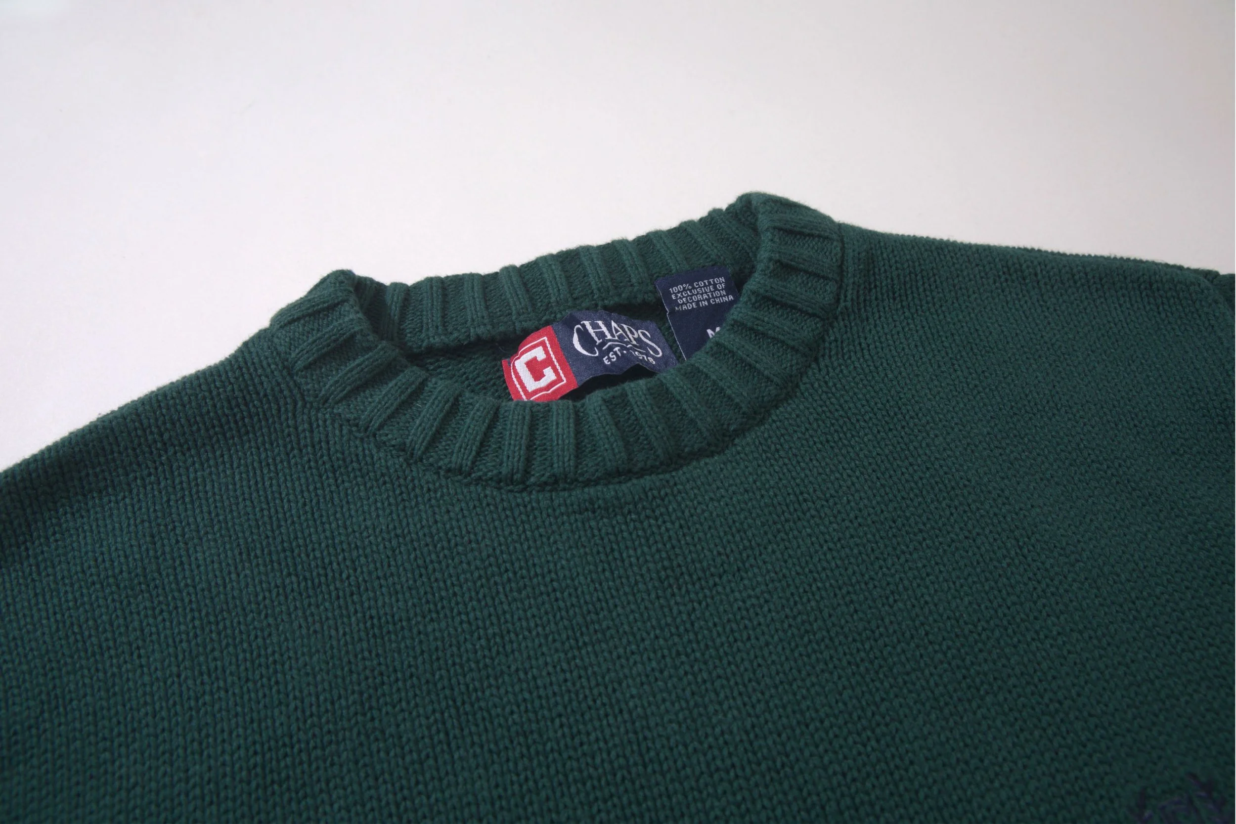 Chaps Forest Cotton Crewneck Small