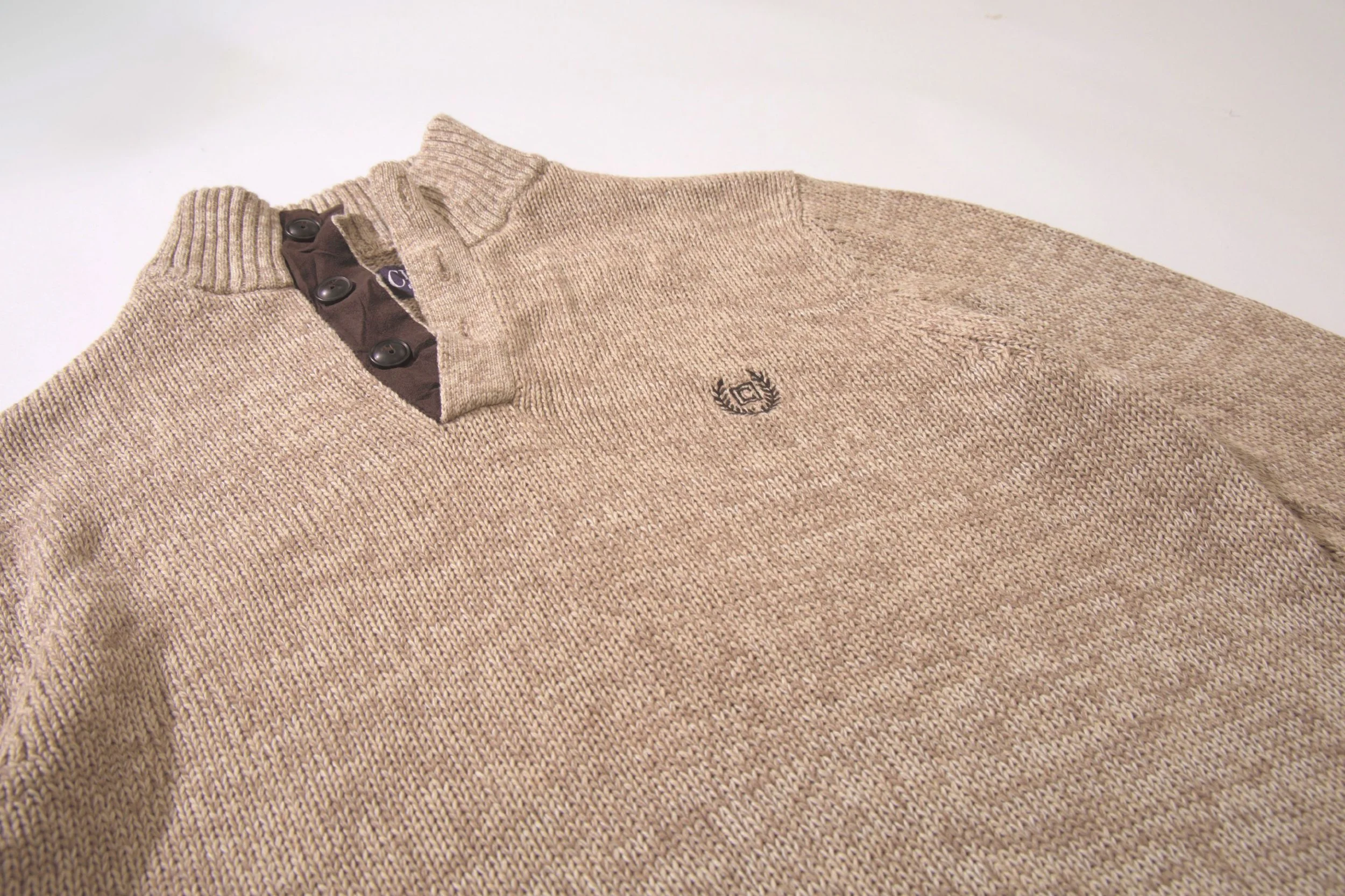 Chaps Soft Brown Quarter-Button Medium