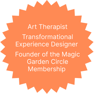 A peach-colored starburst badge with white text listing titles and achievements.