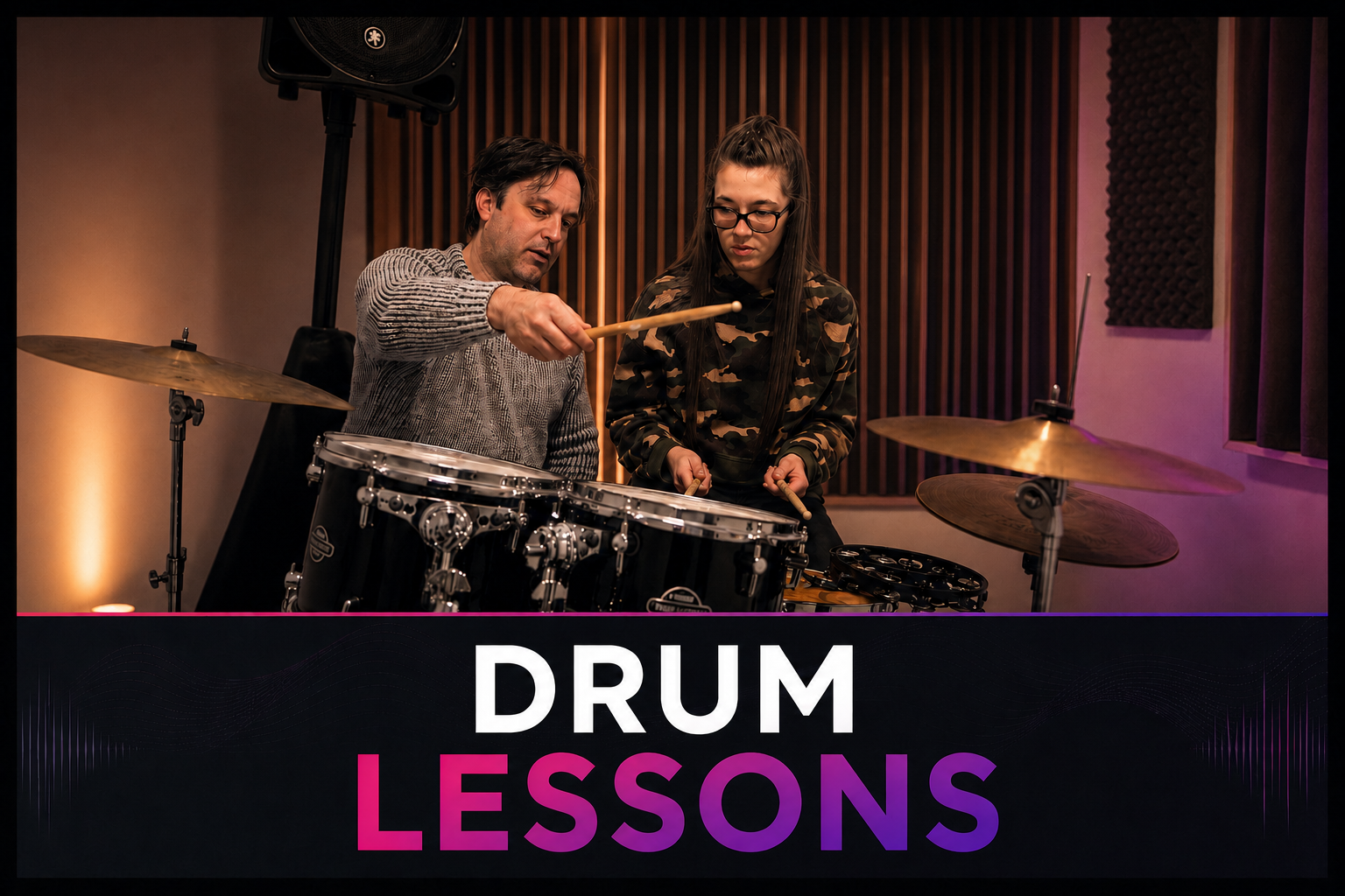 Drum lessons in Leamington Spa for children, teens and adults.