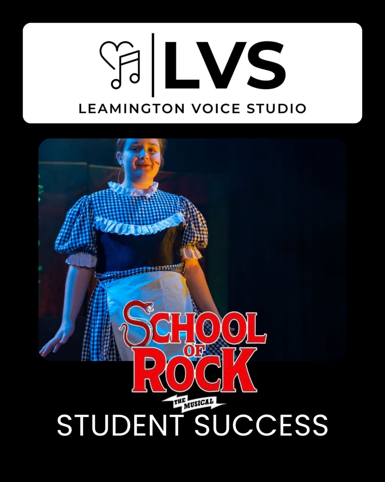 Huge congratulations to Sophia on being cast in School of Rock! 🎸⭐️ Every lesson she gives 100% and works so hard &mdash; this is such a well-deserved achievement. We&rsquo;re so proud of you, Sophia