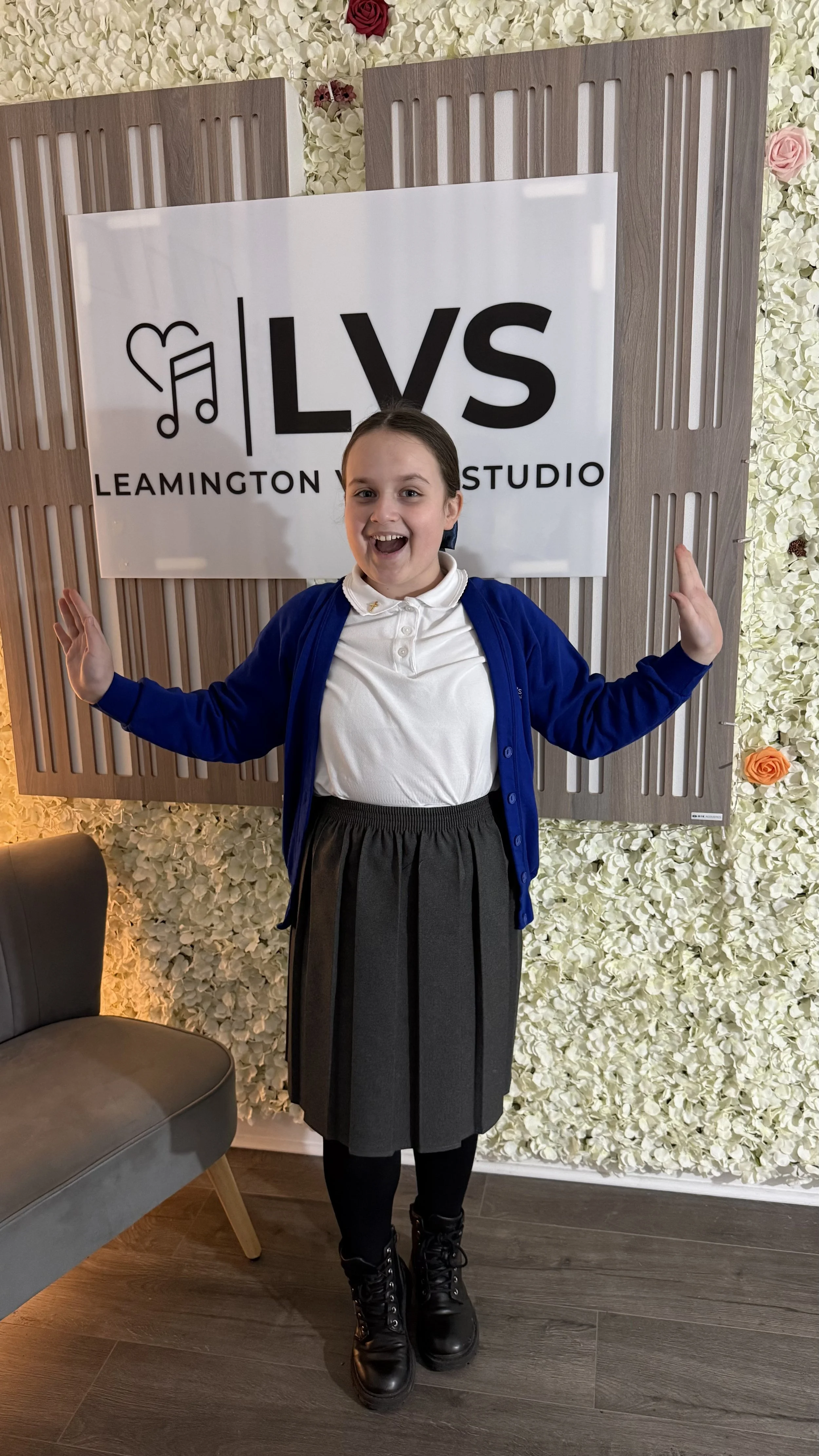 Happy singing student at Leamington Voice Studio in Leamington Spa.