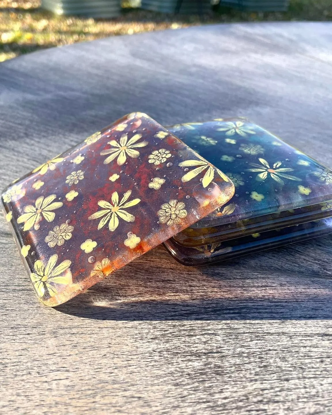 Happy Friday everybody! We finally have some coaster sets for sale! Go check them out on our new website www.dumplingglass.com