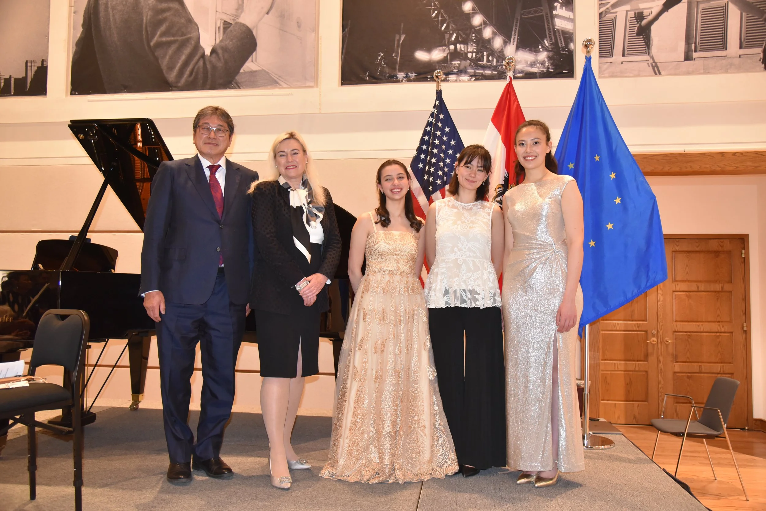  Left to Right: Dr. Ryuji Ueno, Amb. Petra Schneebauer, Pilar Policano, Yuna Dierstein and Vivien Walser 