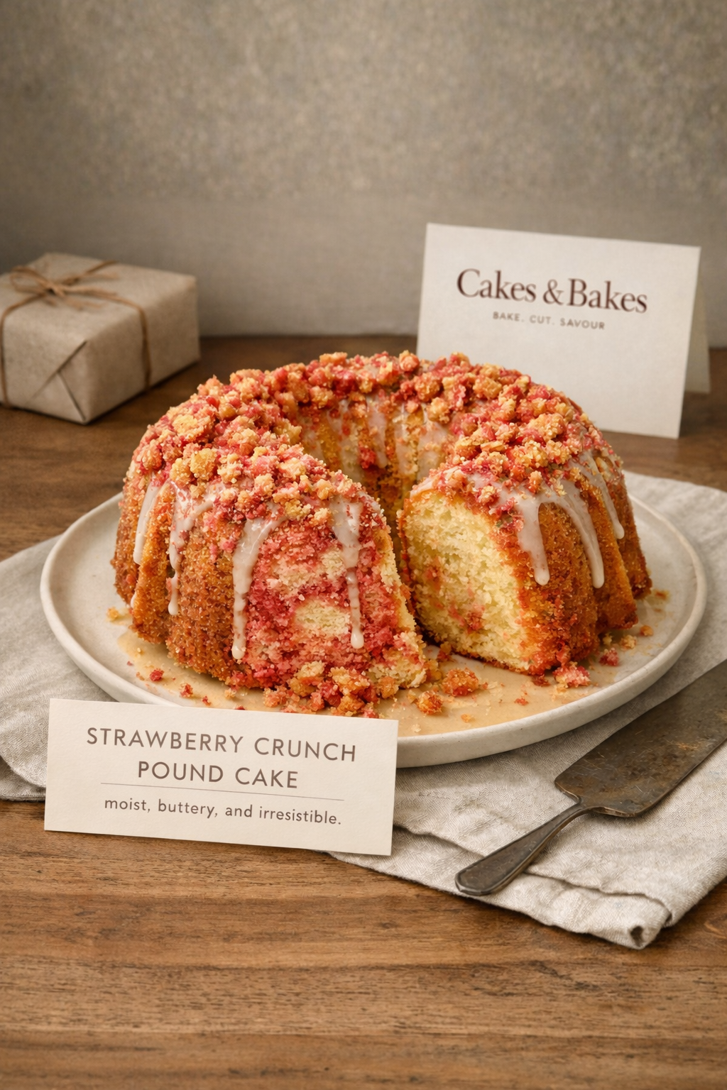 Valentine’s Day Special: Strawberry Crunch Pound Cake