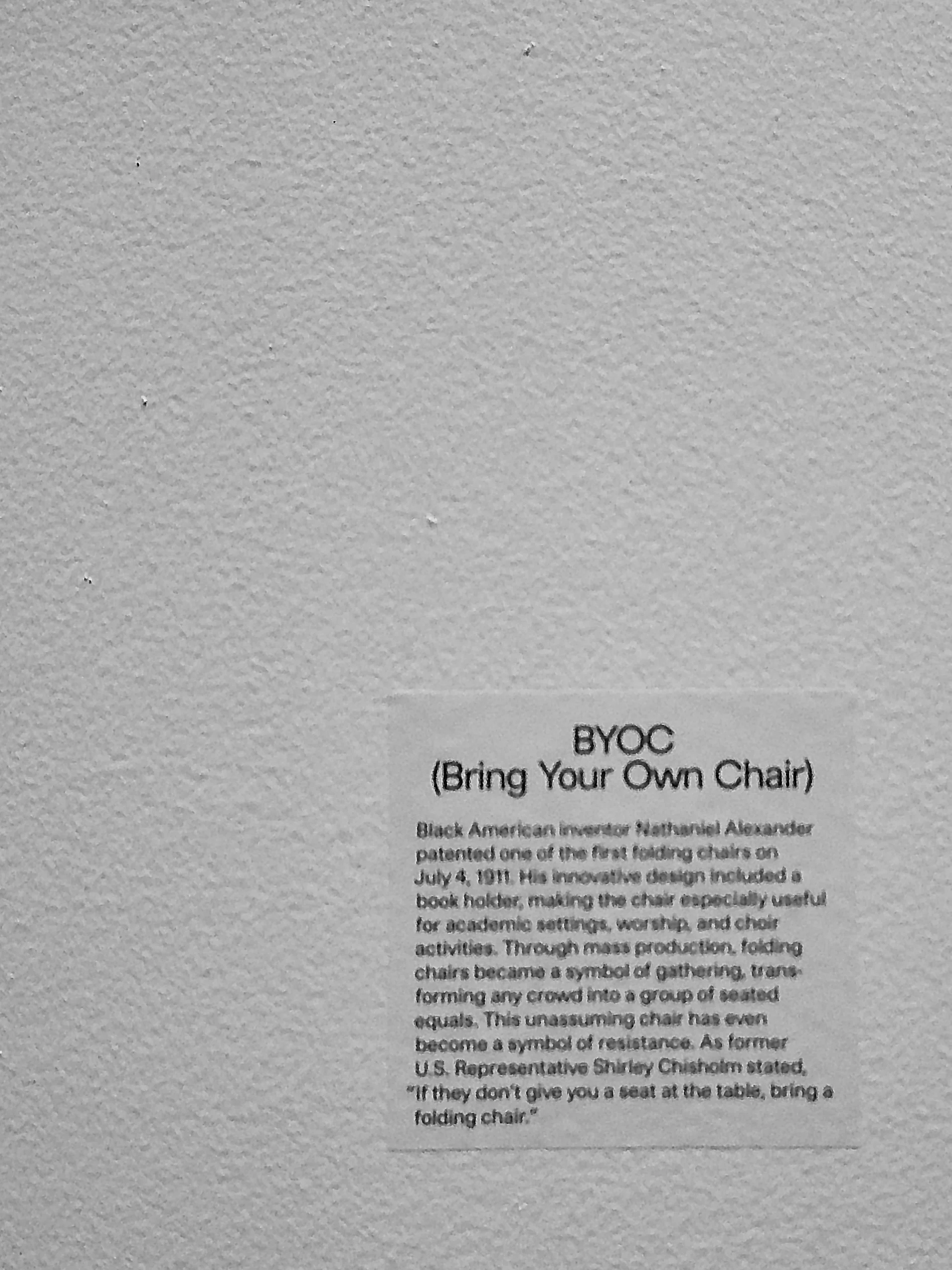 Bring Your Own Chair