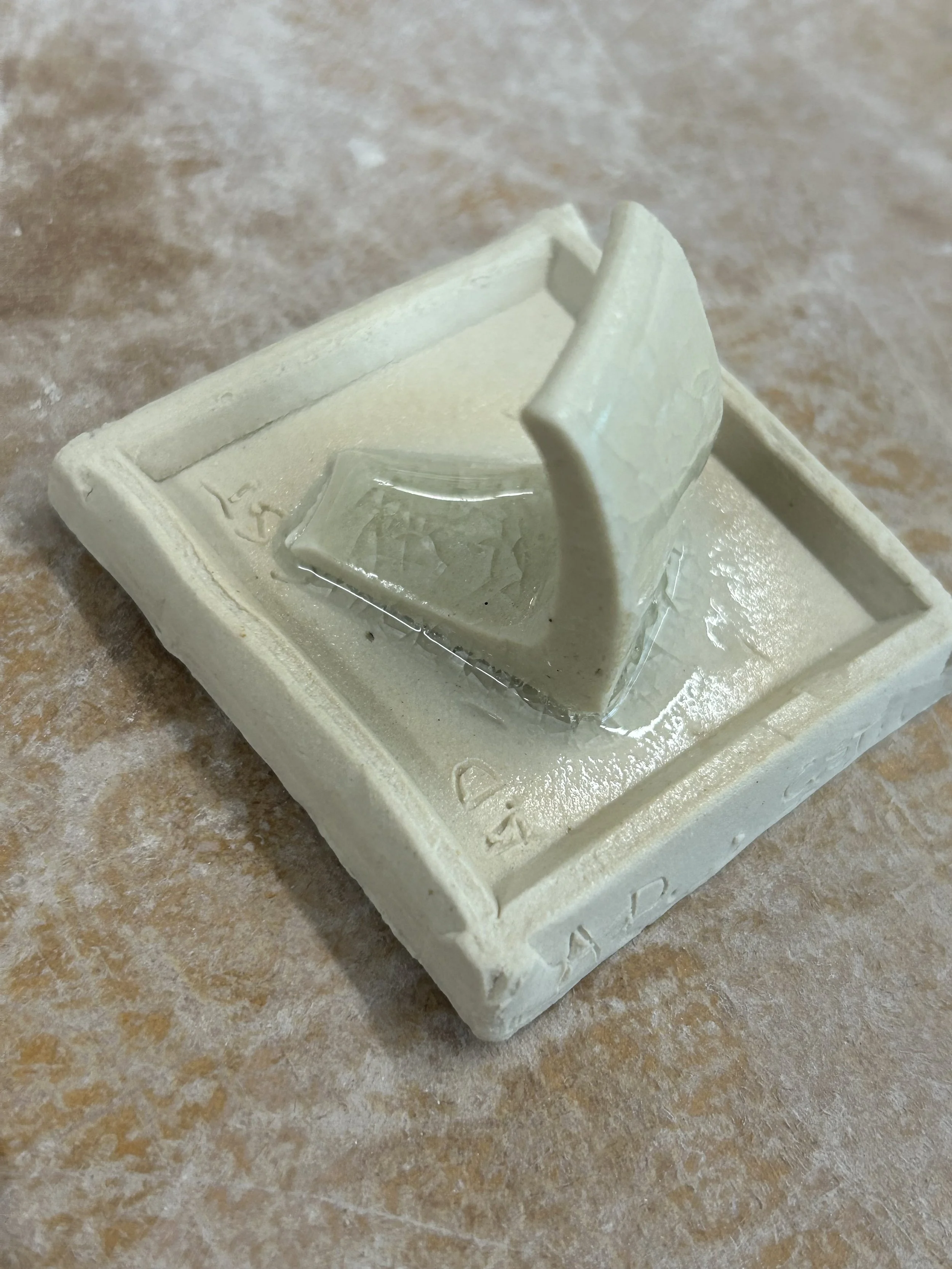 First recipe testing a clear glaze for porcelain