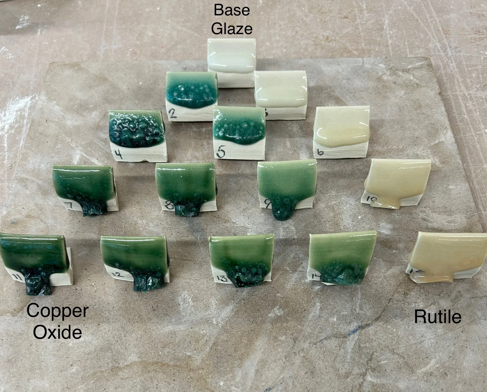 Glaze tests - my own recipe