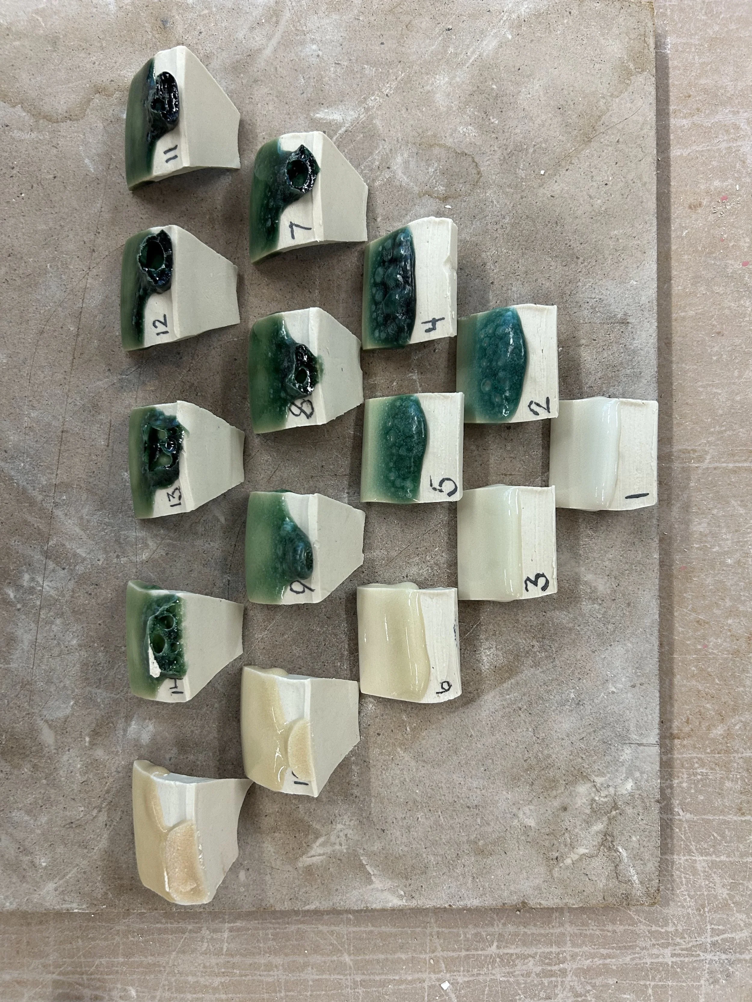 Glaze tests - my own recipe