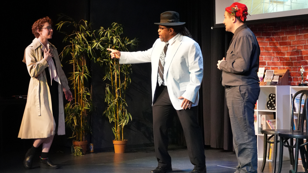 improv performers onstage demonstrating yes, and