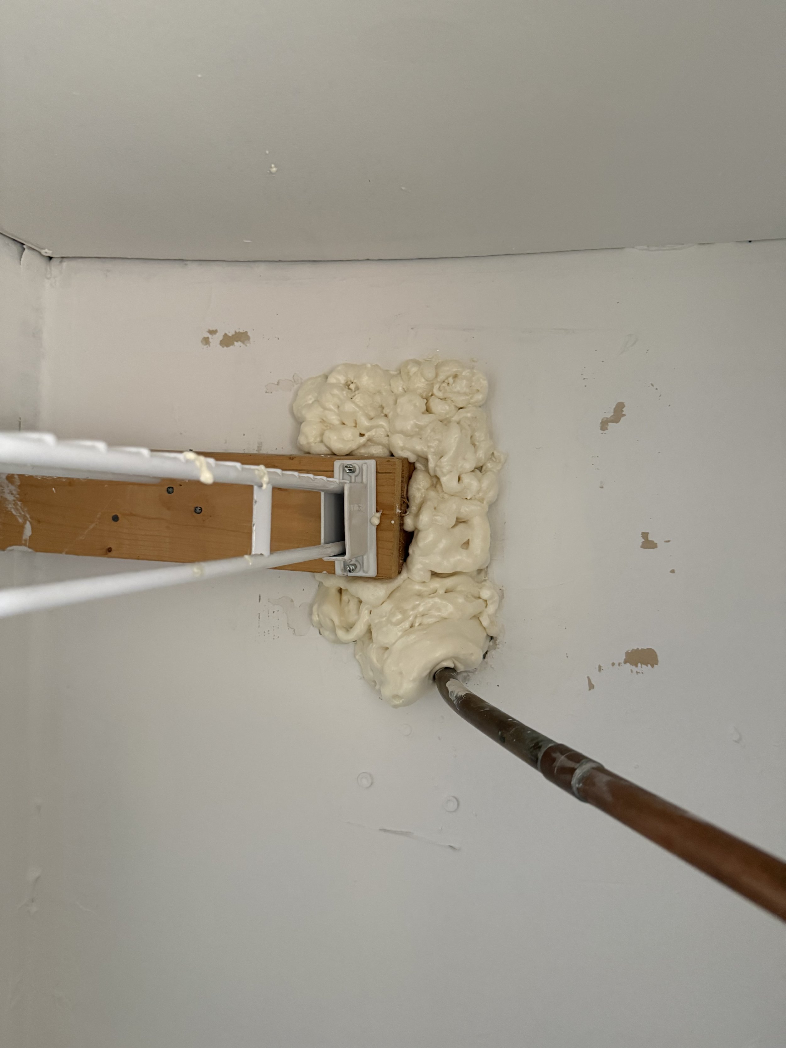 Large hole filled with foam