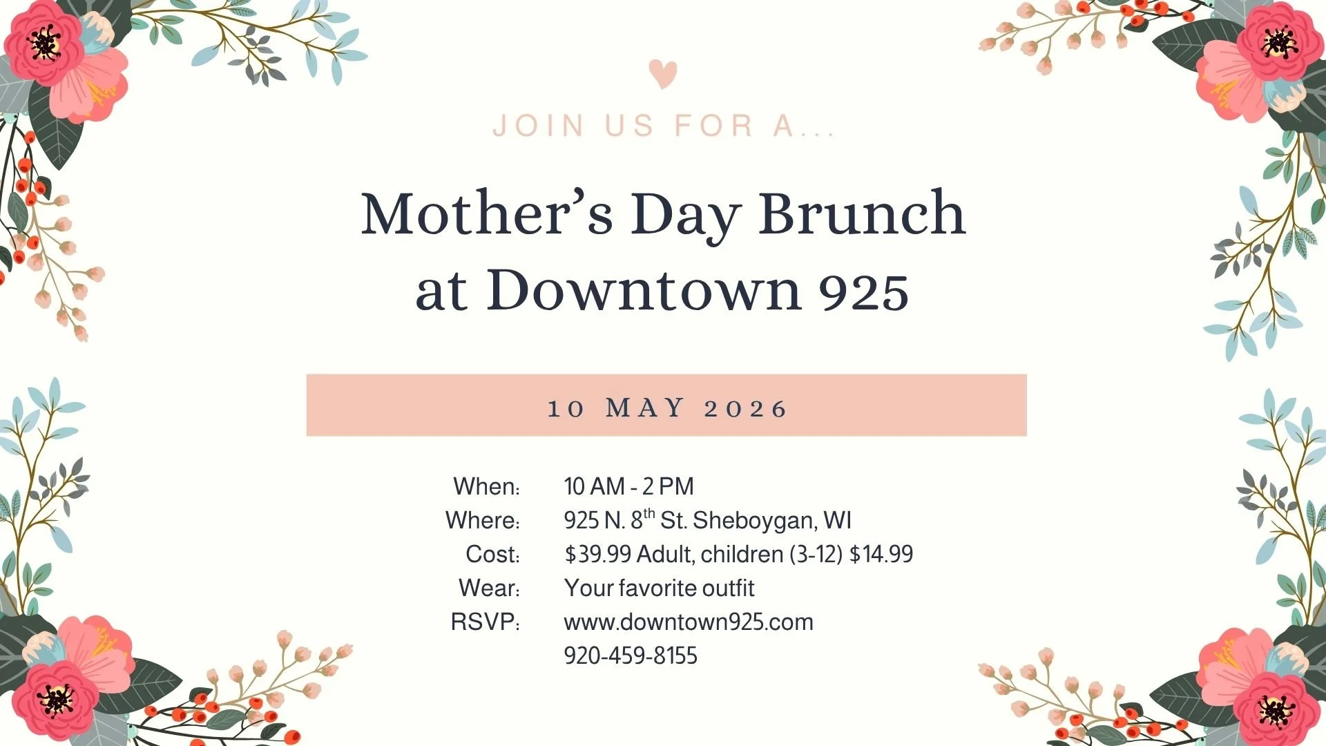 Mother’s Day Brunch at Downtown 925