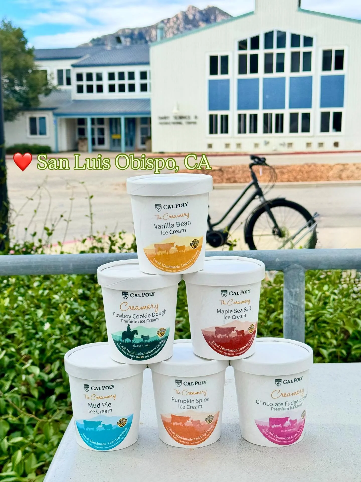 @calpolycreamery is part of a great dairy school tradition that goes back to 1903. Follow the country road to the Dairy Technology Institute at 1 Grand Avenue to buy pints (and cones on Fridays) of the wonderful and truly small batch ice cream that&r