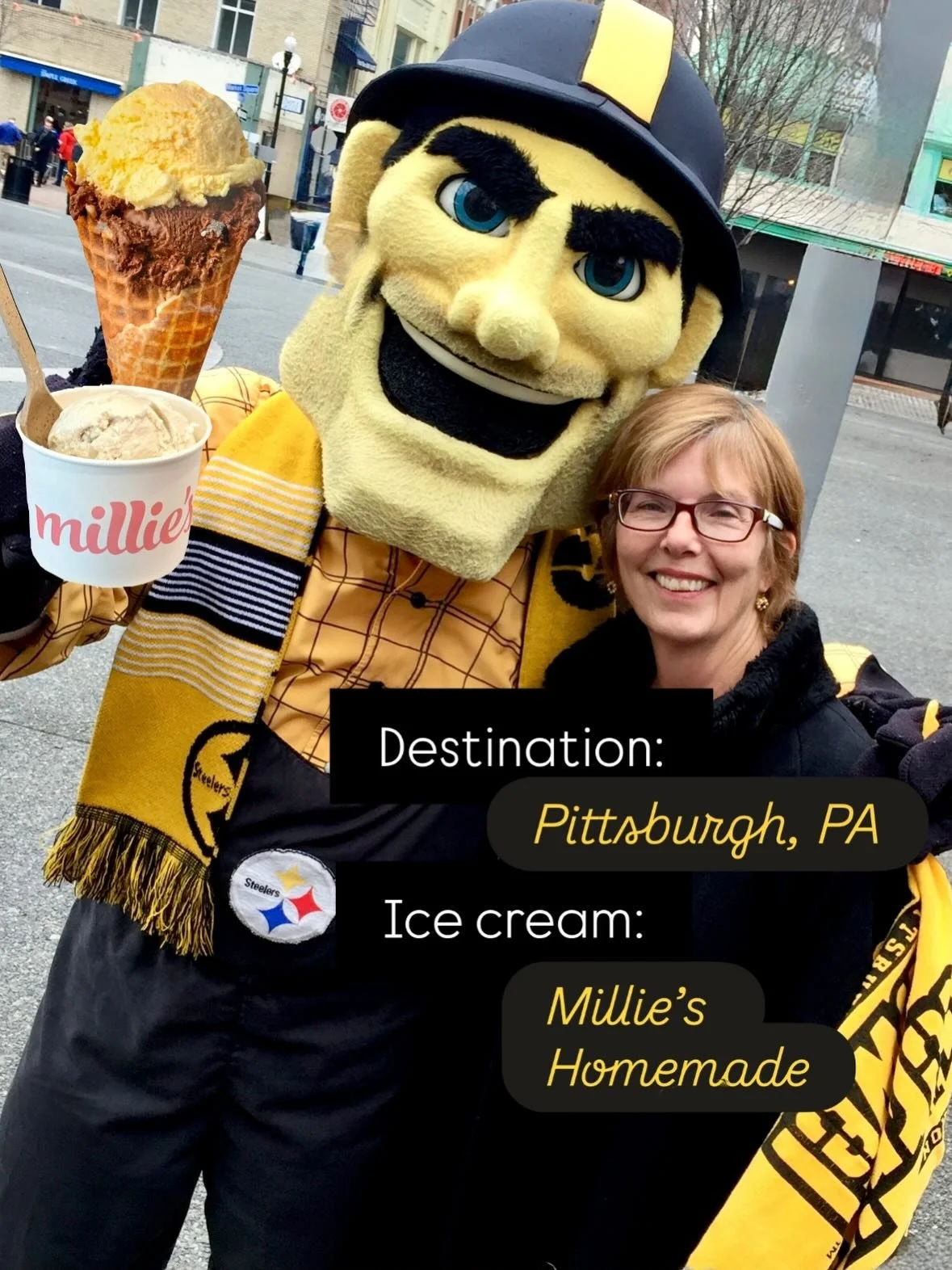Ice, snow, and ice cream! Pittsburgh&rsquo;s a great sports town and a great ice cream town too. @millies clinches the title for the  Steel City&rsquo;s top artisanal creamery. Their  downtown shop is within walking distance of @ppgpaintsarena and a 