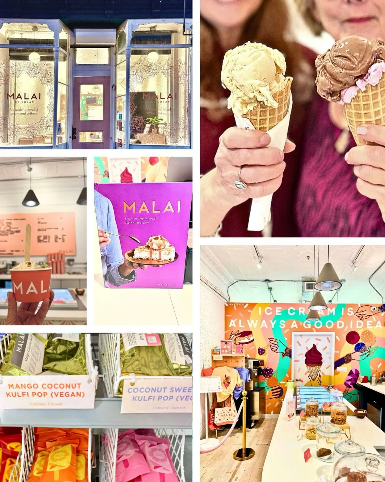 Ice cream connects us. That&rsquo;s a reason to 👏🏻
@malai_icecream is the name of Pooja Bavishi&rsquo;s South Asian inspired ice cream, her cookbook and her pretty pastel parlors. We visited Malai&rsquo;s flagship shop on  culinary row Smith Street