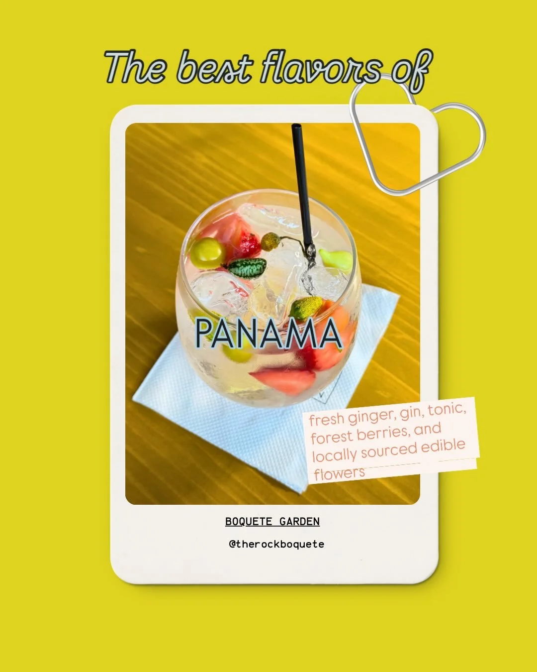 An &ldquo;electric flower&rdquo; (Acmella oleracea) and a nightshade called uchuva make a beautiful cocktail zing @therockboquete.

Privately sourced cacao from Bocas del Toro creates the unforgettable Ito Salaito chocolate ice cream @keenesicecreams