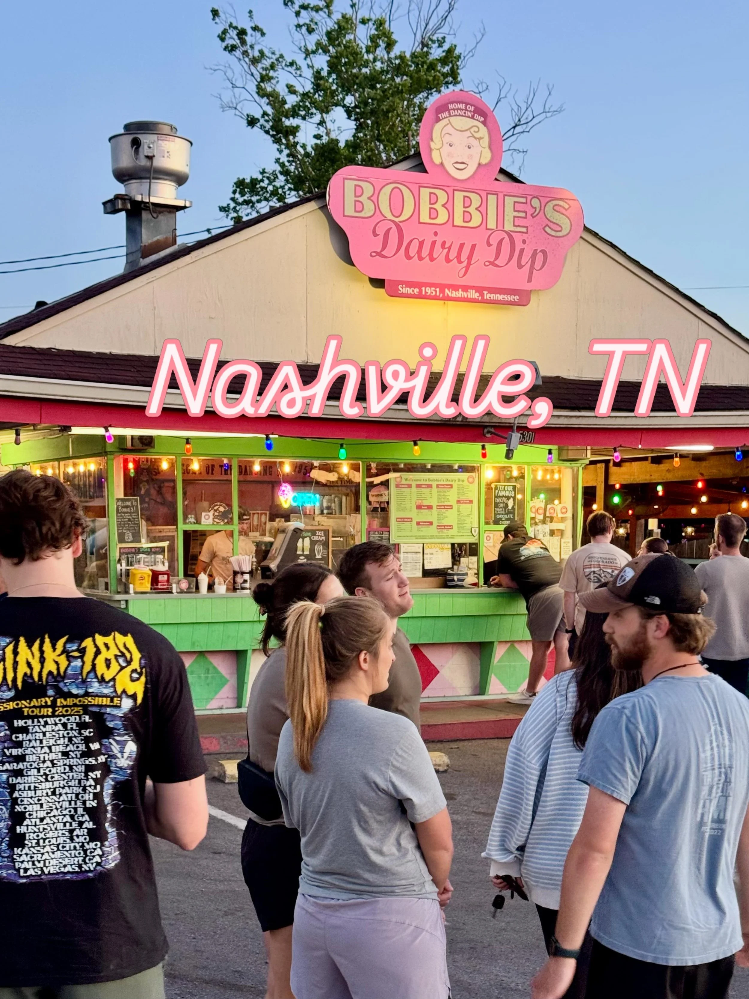 Bobbie&rsquo;s Dairy Dip is a classic from the &lsquo;golden age of dairy bars&rsquo;,&rsquo;a post WWII era drive-in with window service,  outdoor seating, and a vintage  neon sign. 
Standing in line is all part of the experience. We gather in antic
