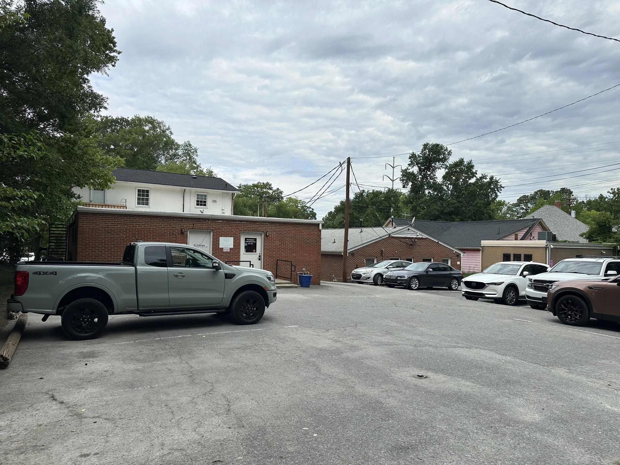 Easy access parking for Nichole Honeycutt Massage Therapy, providing therapeutic massage services in Durham, NC