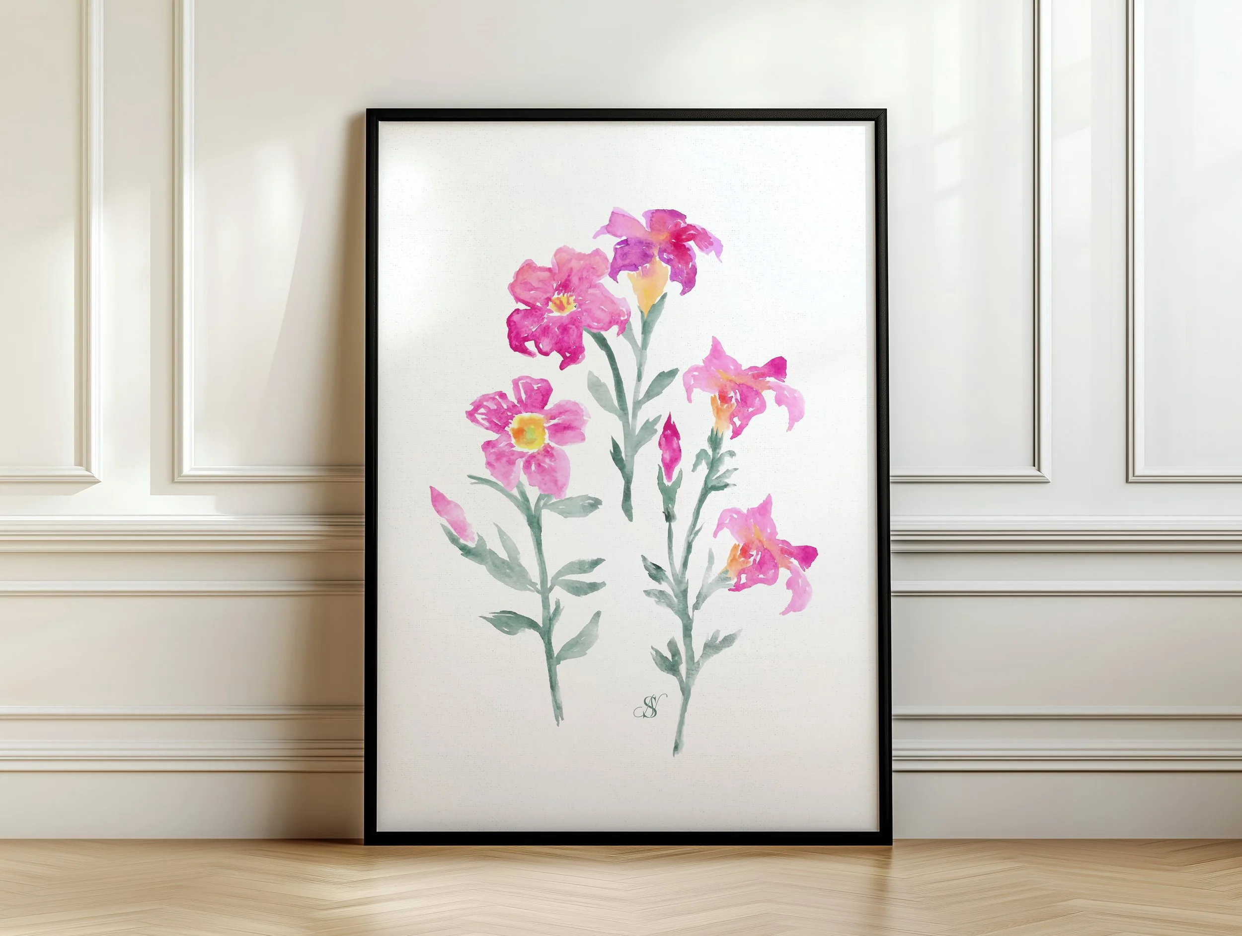 Wc pink flowers 8x10
