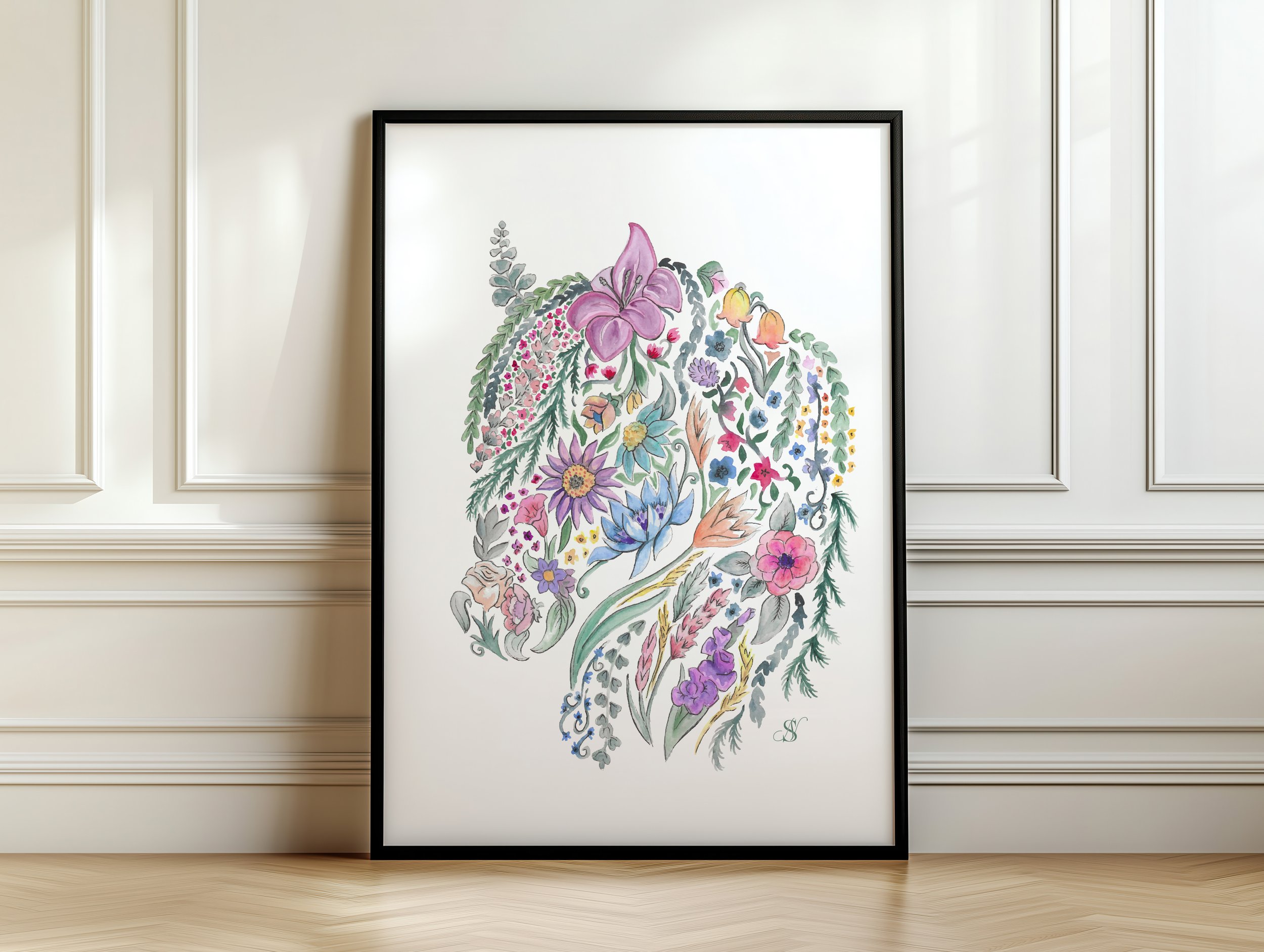 wc flower horse 8x10