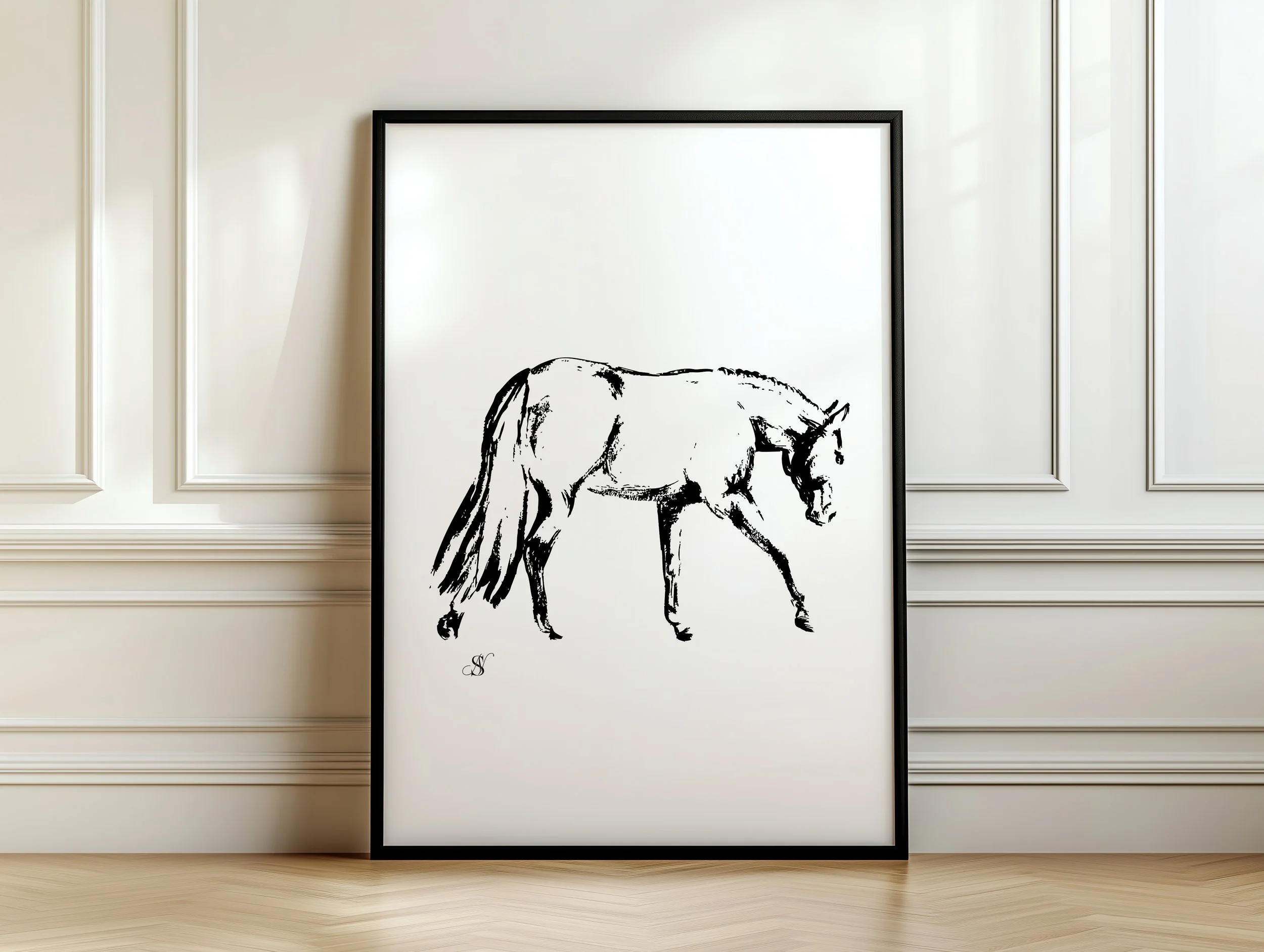 pleasure horse bw 11x14
