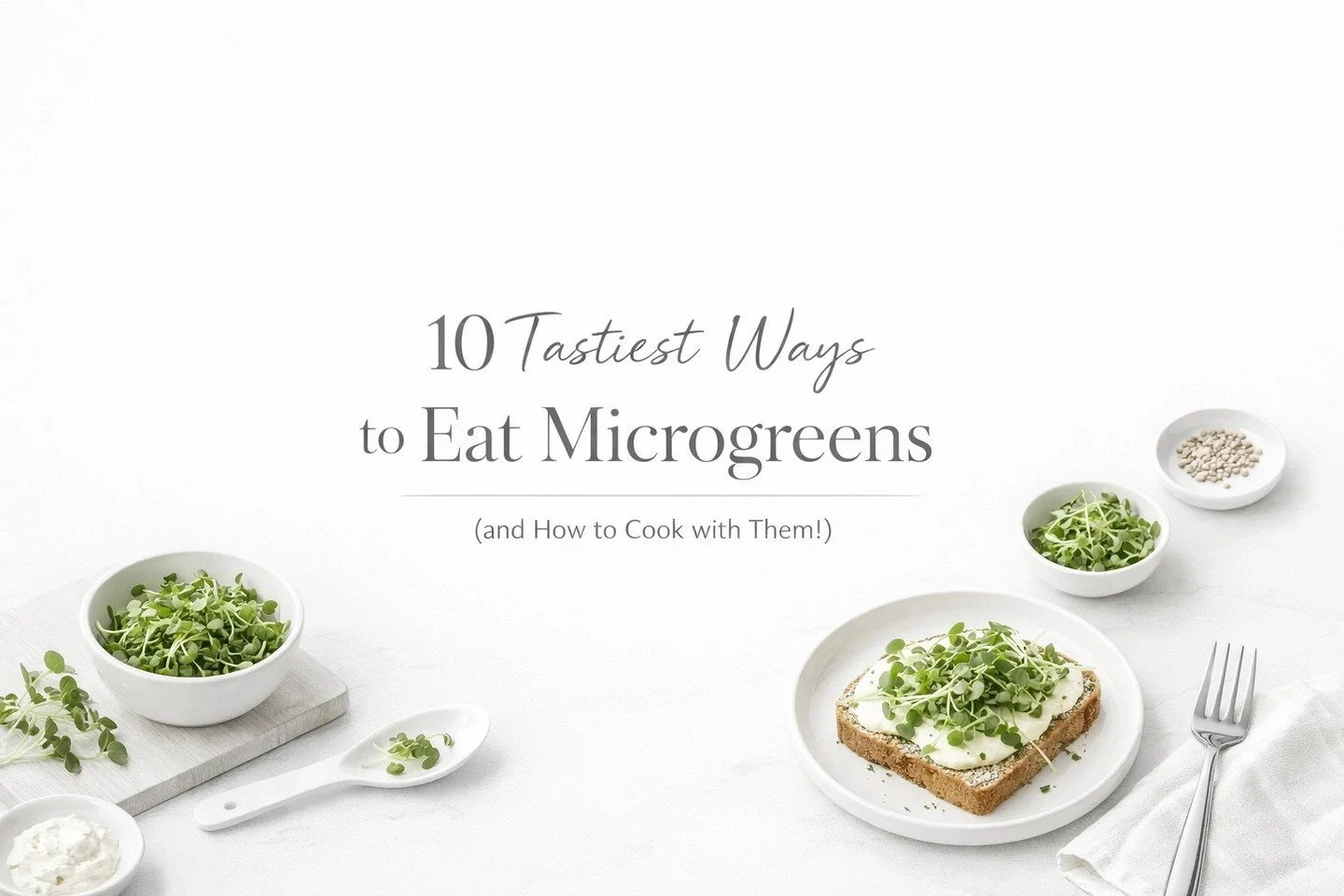 What are microgreens?

They're young vegetable greens harvested at their peak flavor and nutrition. They're an easy way to add fresh taste, color, and crunch to everyday meals.

Not sure how to eat them?

1. Top your morning eggs for a fresh zing.
2.