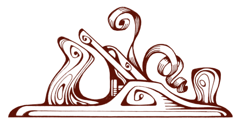 Illustration of a wood plane used in harp-making.