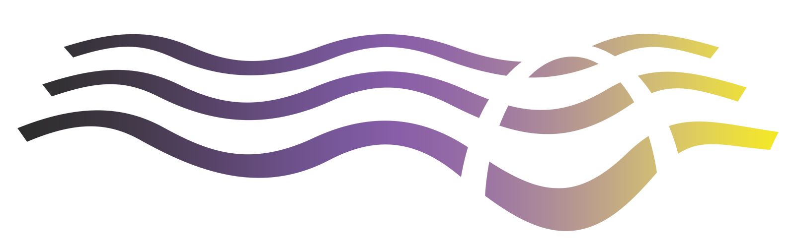 A gradient background transitioning from purple to yellow.