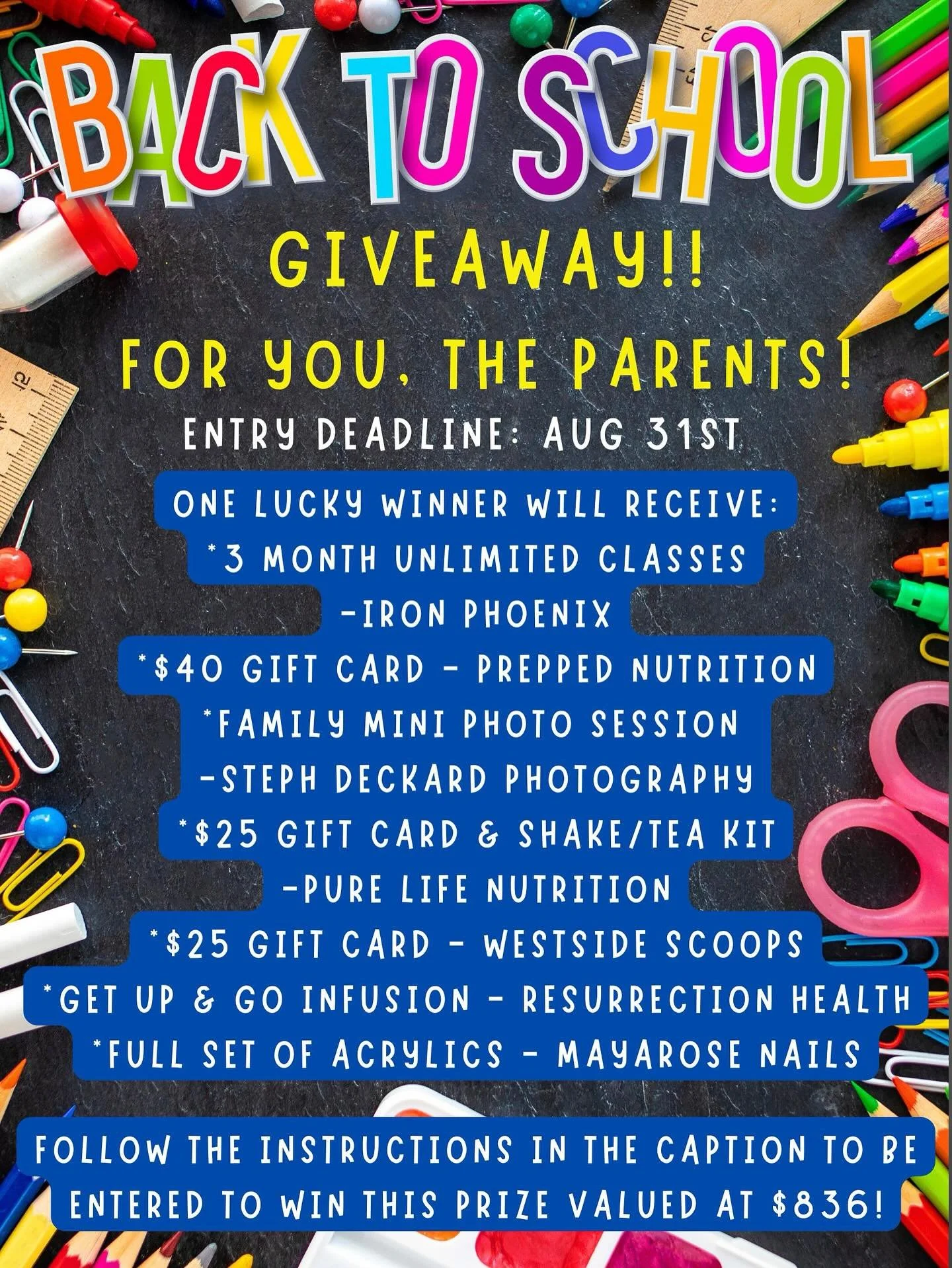 📝 SCHOOL&rsquo;S IN... and now it&rsquo;s YOUR, the the parents, time to unwind!

We&rsquo;ve teamed up with some AMAZING local businesses to bring you the ultimate Back-to-School Parents Giveaway - just for parents who deserve a little spoiling aft