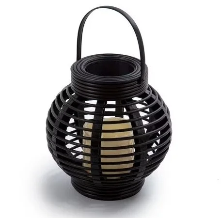 Black Rattan Lantern