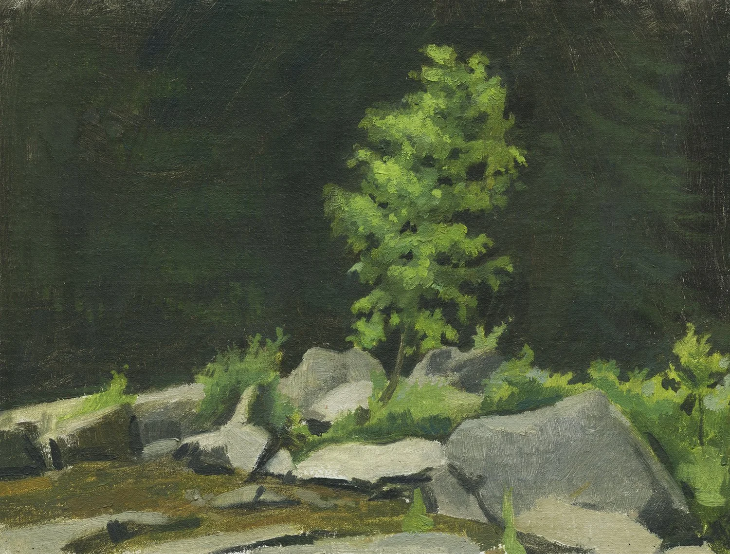 New Hampshire Creek, oil on mounted linen