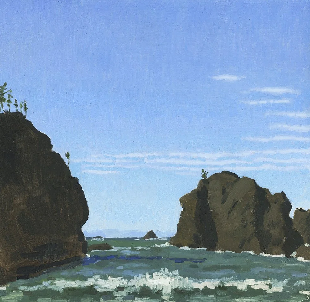 Undulatus at Secret Beach, oil on linen, 16" x 16"