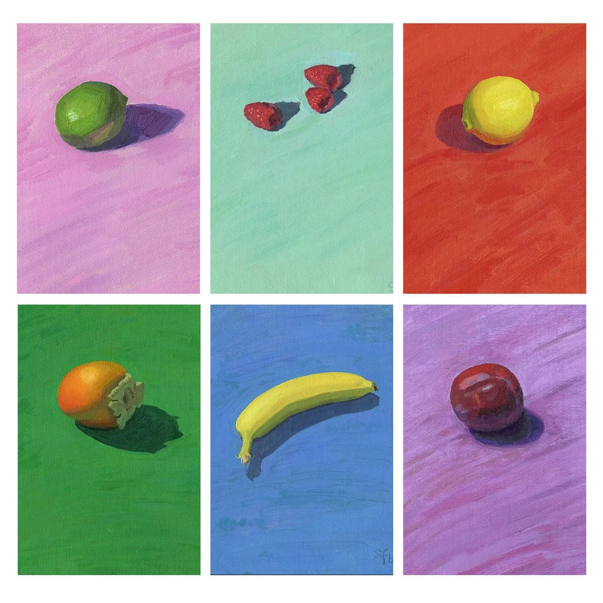 Fruit Salad - Group of Six Paintings