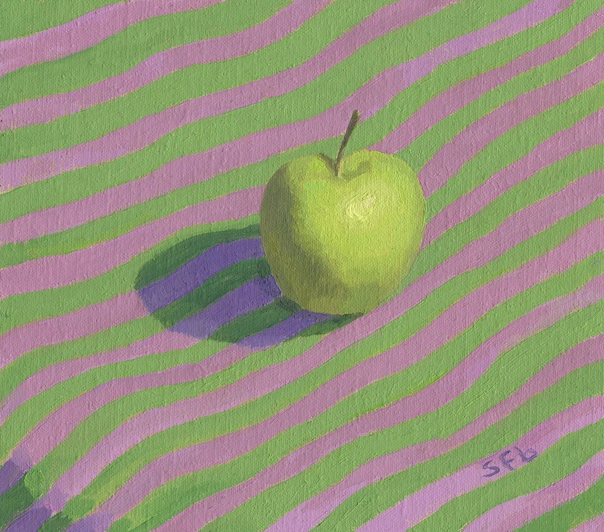 Green Apple with Stripes