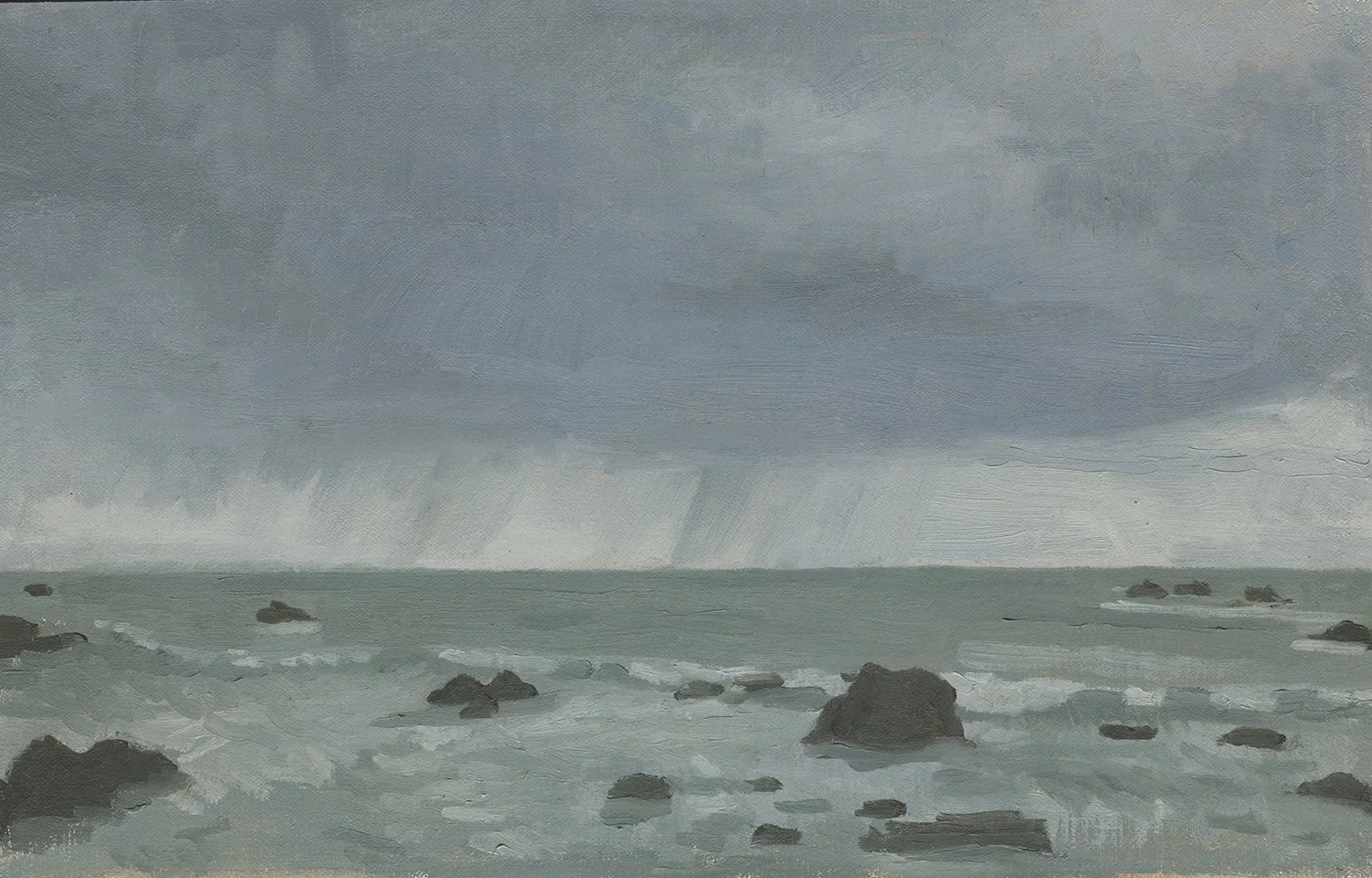 Storm Coming, McVay Beach, Oregon Coast, oil on mounted linen