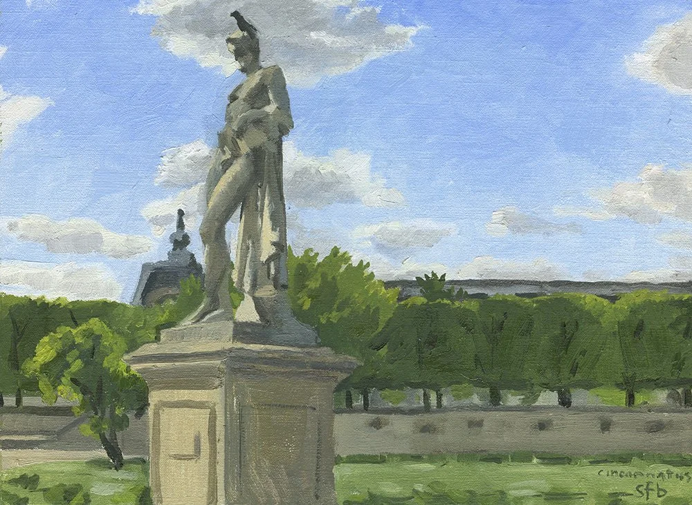 Tuileries Statue with Orsay behind, Paris, France, sold