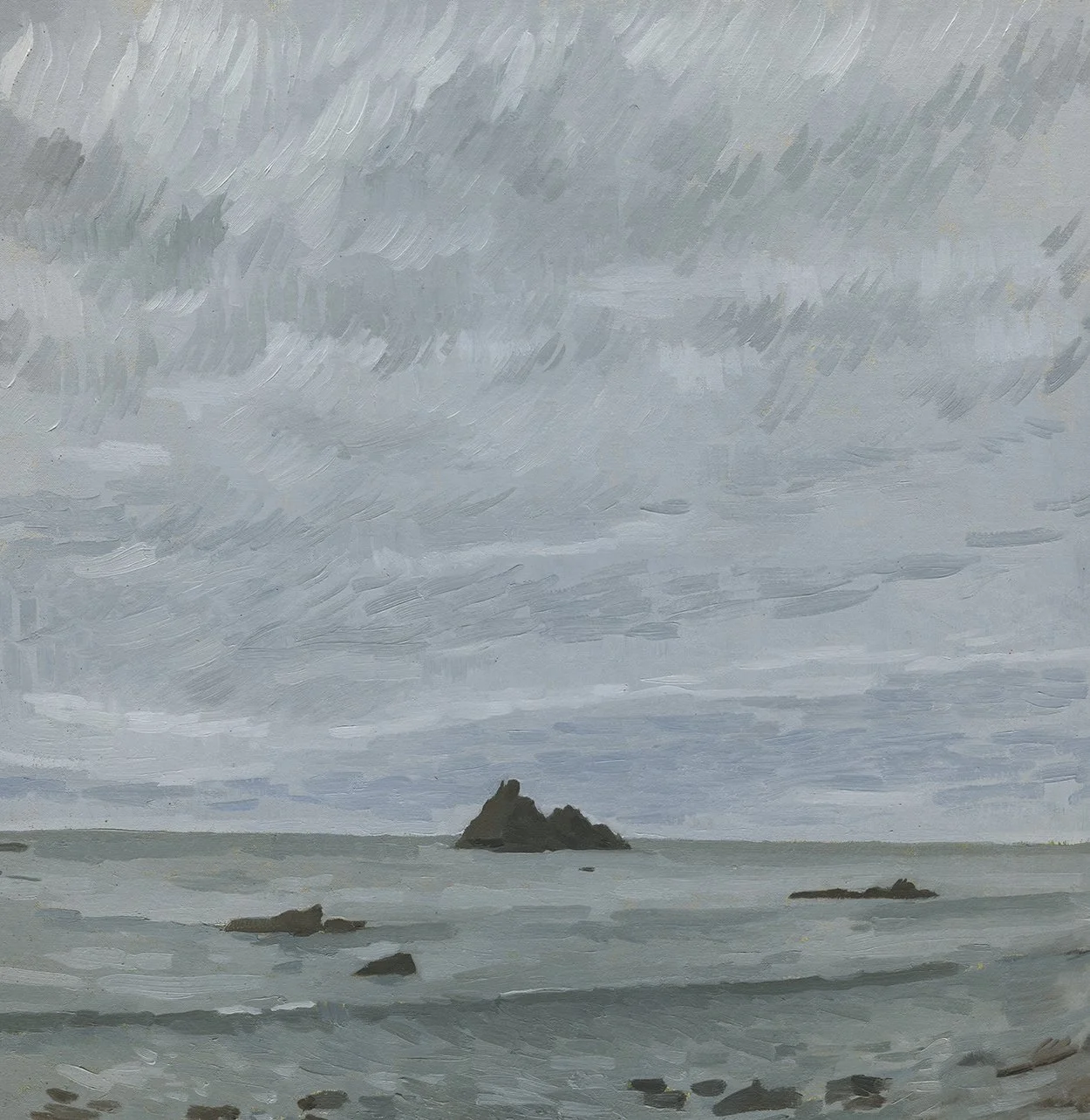 Rock in the Sea, 12" x 12", oil on mounted linen, sold