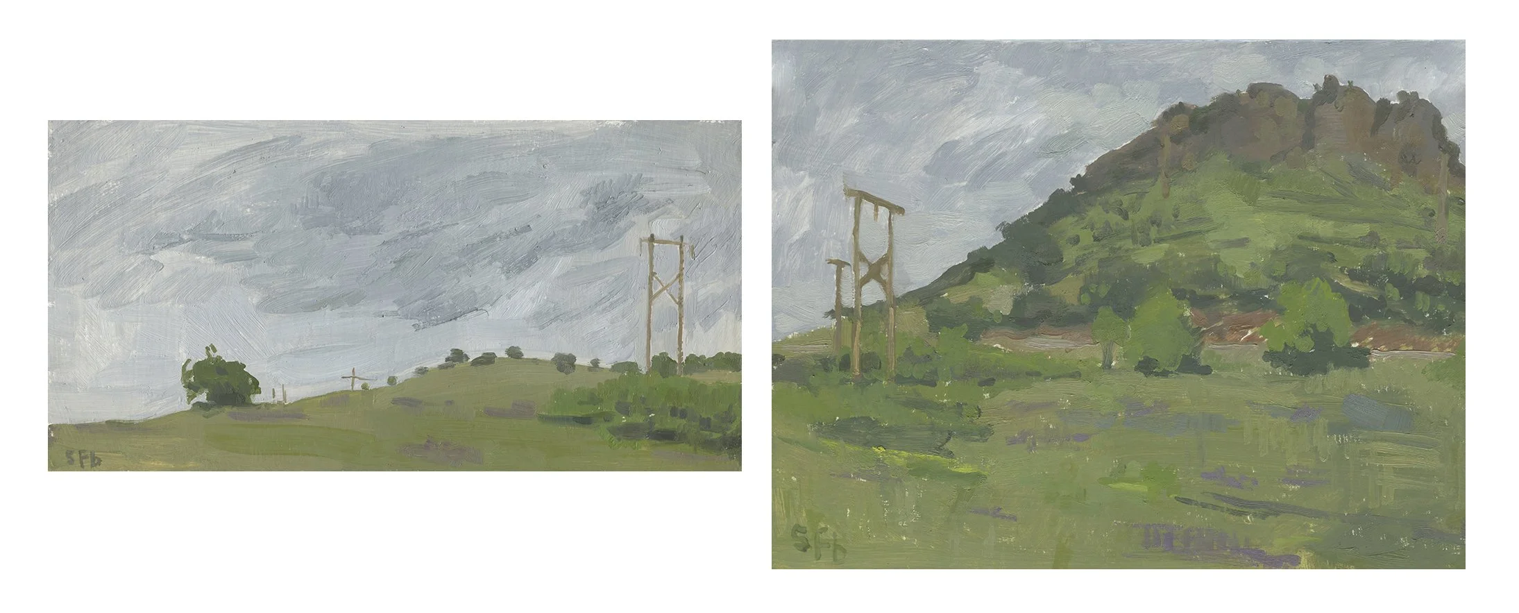 Pompadour Bluff diptych, sold