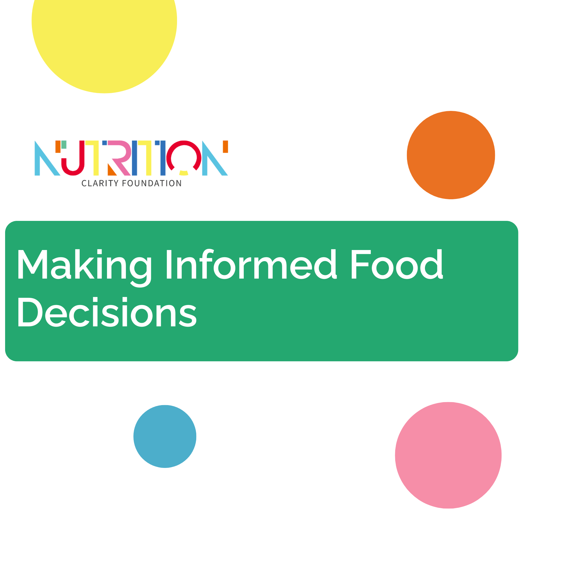 Community Food Literacy Series: Shopping with Confidence
