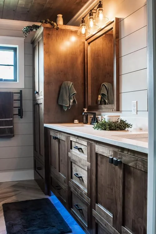 Inset, Flat Panel, Shaker, Specialty Wood Stain bathroom.jpg