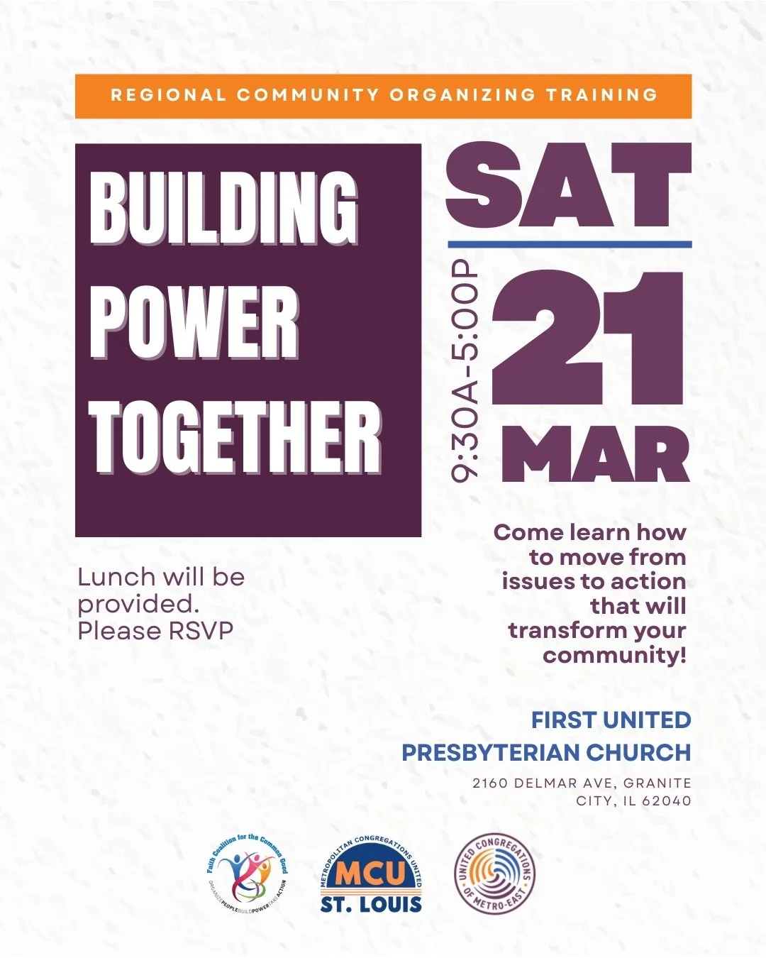 Building Power Together: Regional Community Organizing Training