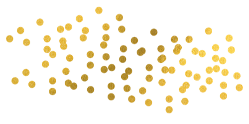 Golden confetti scattered against a black background.